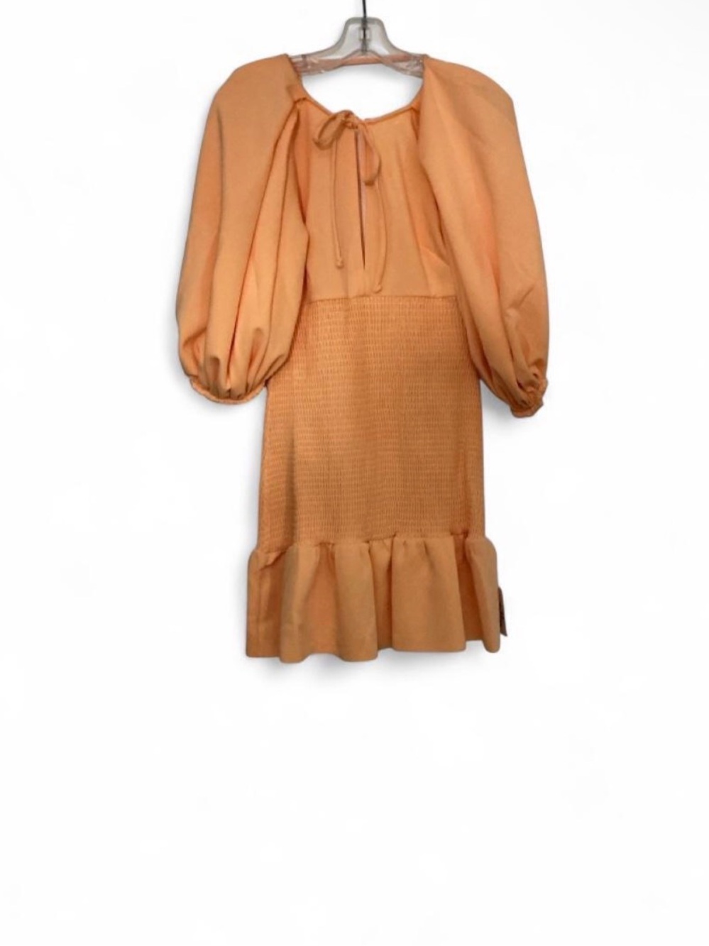 ASOS DESIGN Peach Smocked Puff Sleeve Mini Dress US 8